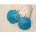 Disc Earrings made of eco paper - turquoise
