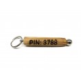 Inspirational Key Tag Olive Wood Key Tag LUXURY, engraved PIN » D.O.M.