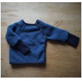 Baby Organic Wool Fleece Buttoned Jumper Night Blue