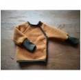 Swiss Style Baby Cardigan, Turmeric Eco Wool Fleece | Ulalue