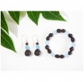 Beejika Jewellery Set Achat turquoise & brown seed pearls - Sundara