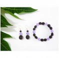 Beejika Jewellery Set Achat violet & brown seed pearls - Sundara