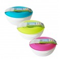 Bioplastic bowl with colourful lid 2 L | Biodora
