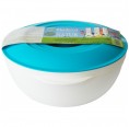 Bioplastic bowl with blue lid 2 L | Biodora