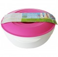 Bioplastic bowl with pink lid 2 L | Biodora