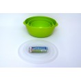 Stackable Mixing Bowl Set, green bioplastic - Biodora