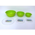 Biodora 3-pieces mixing bowl set, green bioplastic