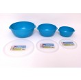 Biodora 3-pieces mixing bowl set, turquoise bioplastic
