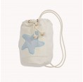 early fish Sea Bag with Starfish Light Grey, GOTS Organic Cotton