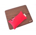 Combo InLine® WoodPad Mouse Pad & speltex organic wrist rest red