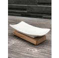 Eco-friendly Soap Tray Porcelain & Wood » D.O.M.