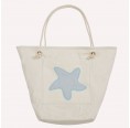 early fish Eco Beach Bag, Light Grey, with Starfish, Light Grey, Organic Cotton
