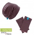 bingabonga Outfit Tip Beanie & Arm Wamers Lilac/Black Organic Cotton Jersey