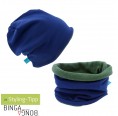 Winter Beanie Hat & Loop Scarf Organic Cotton Fleece Royal/Green » bingabonga