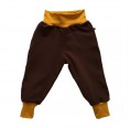 Brown Sweat Trousers with yellow waistband, organic cotton | bingabonga