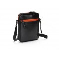 Ecowings Tango slim upcycled Shoulder Bag Black/Orange - vegan