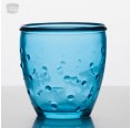 Blue tealight recycled glass holder | Vidrios Reciclados San Miguel