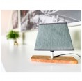 Stylish wooden table lamp & green lamp shade by D.O.M.
