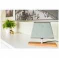 Light rectangular lamp base from olive wood & green shade » D.O.M.