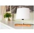 Table Lamp rectangular Olive Wood Base & white coned Shade » D.O.M.