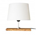 Modern-Mediterranean wooden Desk Lamp with white shade | D.O.M.