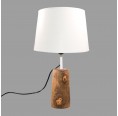 Modern Table Lamp solid Olive Wood & white Shade » D.O.M.