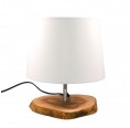 Elegant-Rustic wooden Desk Lamp with beige shade » D.O.M.