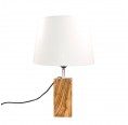 D.O.M. Table Lamp C.K. Olive Wood Base & Textile Shade beige-white