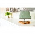 D.O.M. Table Lamp rustic Olive Wood Base & olive-green Shade