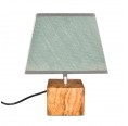 Wooden Lamp & Textile Shade olive-green » D.O.M. 