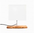Modern Mediterranean Table Lamp solid Olive Wood & white Shade Cube » D.O.M.
