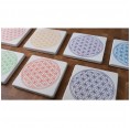 Natural Travertine Coaster Set Flower of Life from Living Designs