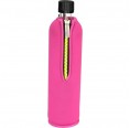 Dora's glass bottle with neoprene sleeve pink