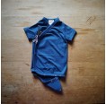 organic short-sleeved wrap-over bodysuit blue by Ulalü