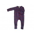 Organic Babygrow red-blue striped, footless sleepsuit