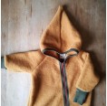 Organic Wool Fleece Jumpsuit, curcuma, hood & zipper » Ulalue