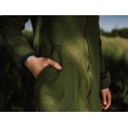 Boiled Wool Coat Green-Teal - Organic Virgin Wool | Ulalue