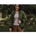 Organic boiled new wool blouson for women, olive-green » Ulalue