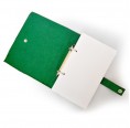Ecowings vegan leather ring binder, green - upcycled notebook