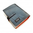 Ecowings vegan leather ring binder, orange - upcycled notebook