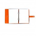 Ecowings vegan leather ring binder, orange - upcycled notebook