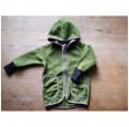 Eco Wool Broadcloth Kids Hoodie Jacket, olive-grey