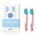 TIObruh Replaceable Brush Head 2pack, coral,, soft & medium | TIOcare
