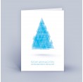 Eco Christmas Card Tree made of Triangles blue | eco-cards