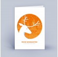 Eco Christmas Card with Stag orange | eco-cards shop