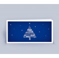 Christmas Card blue - English Tag Cloud Christmas Tree | eco-cards