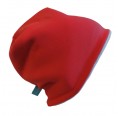 Winter Beanie Hat 'Line Solid Red/Light Grey' Organic Cotton Jersey & Fleece » bingabonga