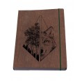 Eco Notebook for men »Wolf male« walnut wood book cover | Waldkind