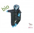 Eco Baby Wool Fleece Overall with Hoodm grey-turquoise