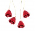 Fair Trade Christmas Ornament 'Green XMAS' Set of 4 red Bells » Sundara